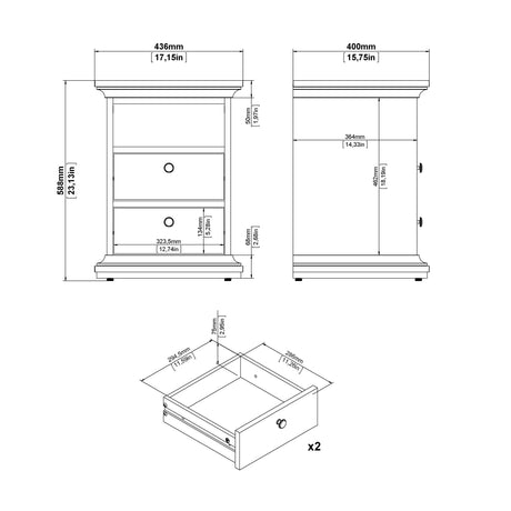 Paris Chest of 6 Drawers in White