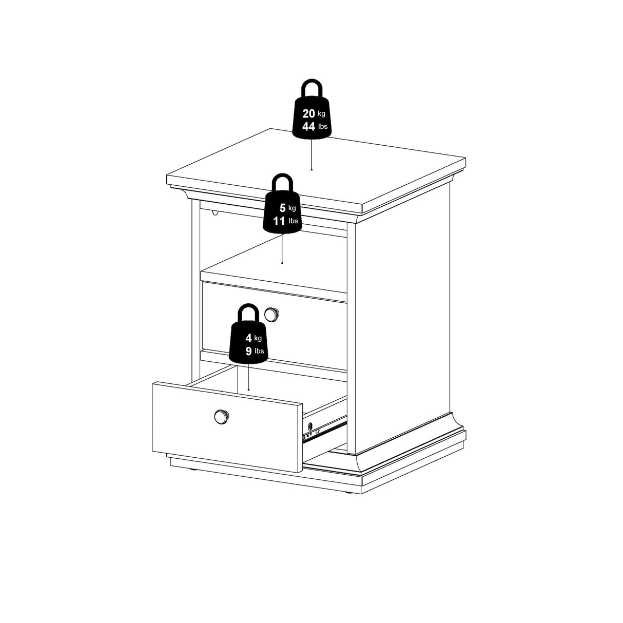 Paris Chest of 6 Drawers in White