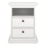Paris Bedside 2 Drawers in White