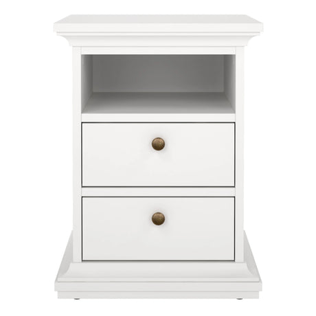 Paris Bedside 2 Drawers in White