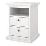 Paris Bedside 2 Drawers in White