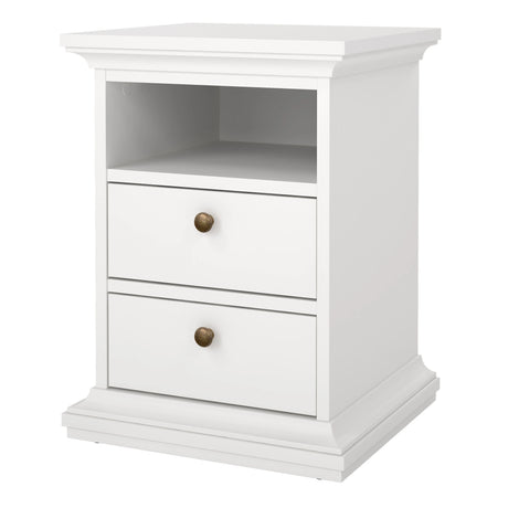 Paris Bedside 2 Drawers in White