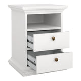 Paris Bedside 2 Drawers in White