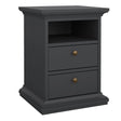 Paris Bedside 2 Drawers in Matt Grey