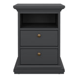 Paris Bedside 2 Drawers in Matt Grey