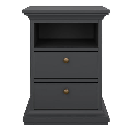 Paris Bedside 2 Drawers in Matt Grey