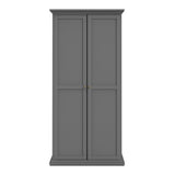 Paris Wardrobe with 2 Doors in Matt Grey