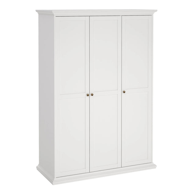 Paris Wardrobe with 3 Doors in White