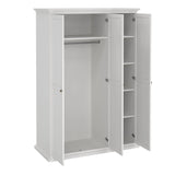 Paris Wardrobe with 3 Doors in White
