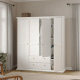 Paris Wardrobe with 4 Doors and 2 Drawers in White