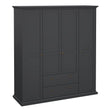 Paris Wardrobe with 4 Doors and 2 Drawers in Matt Grey