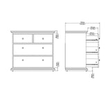 Paris Chest of 4 Drawers in White