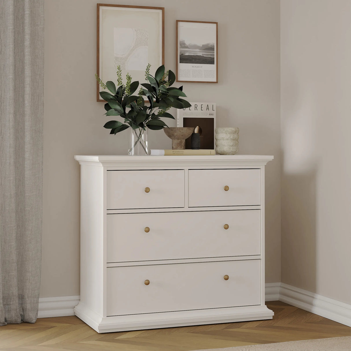 Paris Chest of 4 Drawers in White