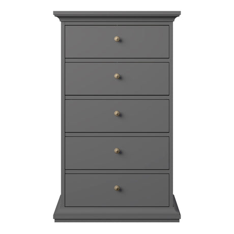 Paris Chest 5 drawers in Matt Grey