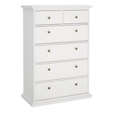 Paris Chest of 6 Drawers in White