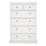 Paris Chest of 6 Drawers in White