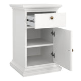 Paris Nightstand 1 Door + 1 Drawer in White