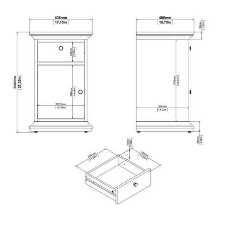 Paris TV-unit 2 frame Doors in White
