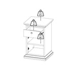 Paris Nightstand 1 door + 1 drawer in Matt Grey