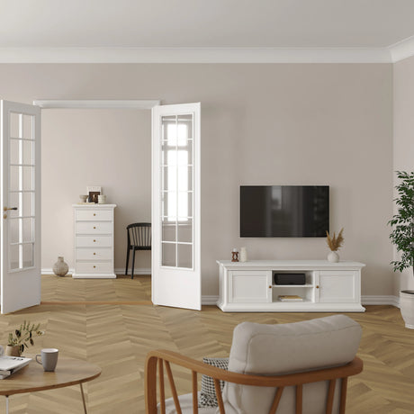 Paris TV-unit 2 frame Doors in White