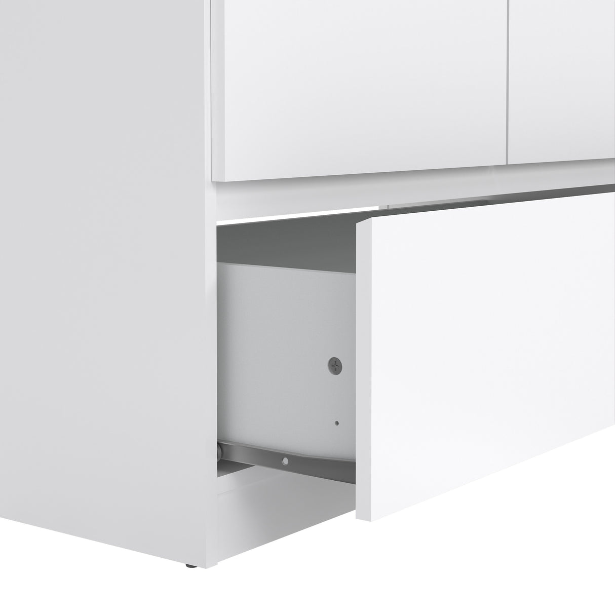Naia Wardrobe with 2 doors + 1 drawer in White High Gloss