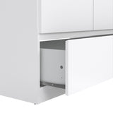 Naia Wardrobe with 2 doors + 1 drawer in White High Gloss
