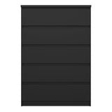 Naia Chest of 5 Drawers in Black Matt