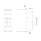Naia Narrow Chest of 5 Drawers in Black Matt