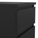 Naia Narrow Chest of 5 Drawers in Black Matt