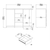 Naia Sideboard - 4 Drawers 2 Doors in Black Matt