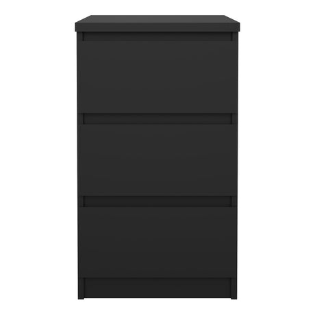 Naia Bedside 3 Drawers in Black Matt