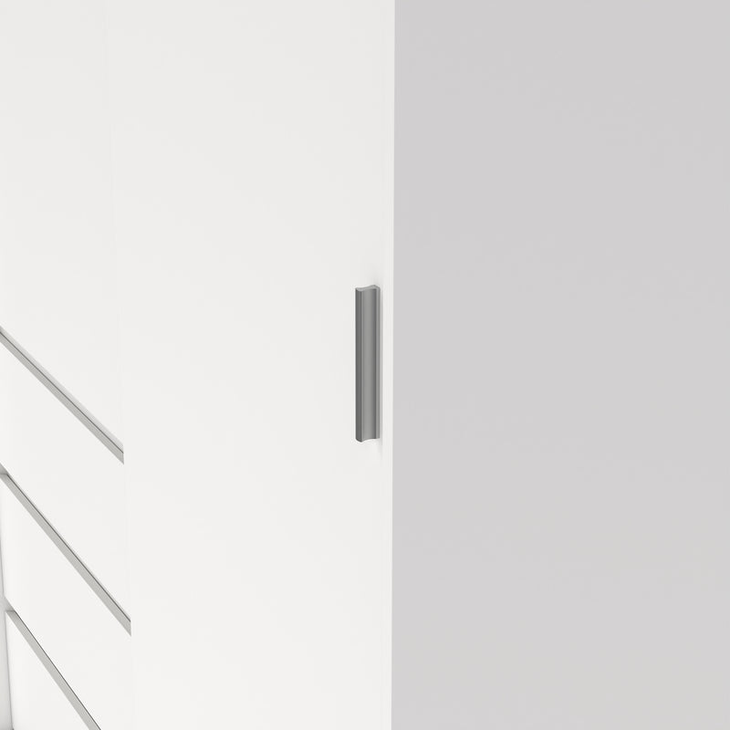 Naia Wardrobe with 1 Sliding Door and 1 Door + 3 Drawers in White