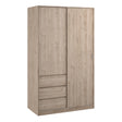 Naia Wardrobe with 1 Sliding door + 1 door + 3 drawers in Jackson Hickory Oak