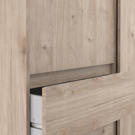 Naia Wardrobe with 1 Sliding door + 1 door + 3 drawers in Jackson Hickory Oak