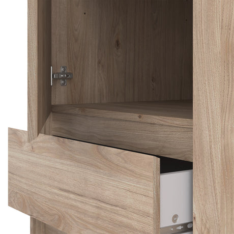 Naia Wardrobe with 1 Sliding door + 1 door + 3 drawers in Jackson Hickory Oak