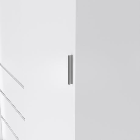 Naia Wardrobe with 1 Sliding door + 1 door + 3 drawers in White High Gloss