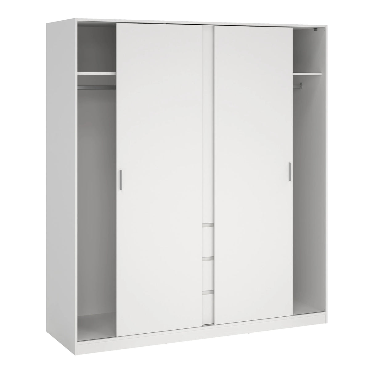Naia Wardrobe with 2 Sliding Doors + 1 Door + 3 Drawers in White