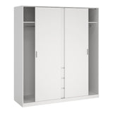 Naia Wardrobe with 2 Sliding Doors + 1 Door + 3 Drawers in White