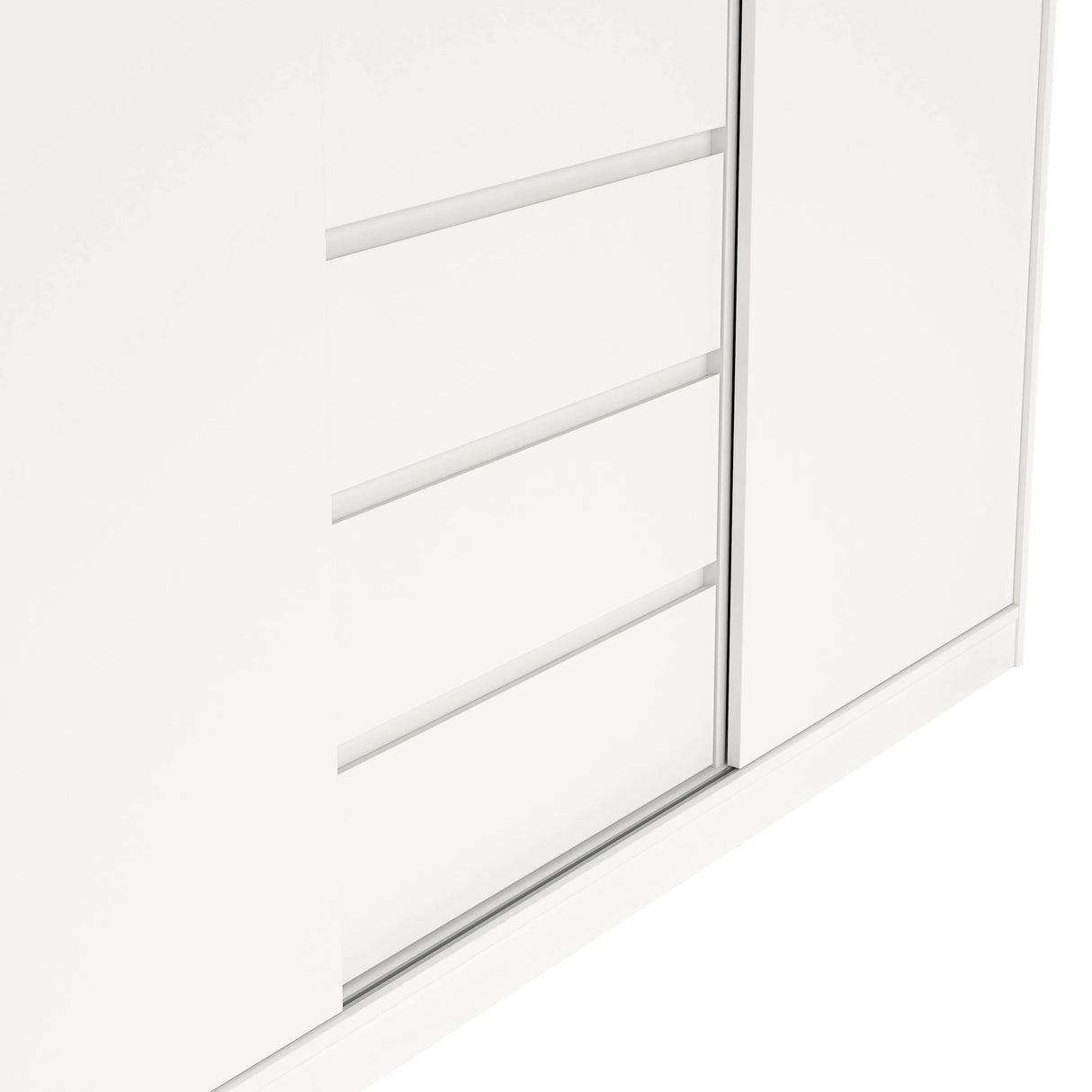 Naia Wardrobe with 2 Sliding Doors + 1 Door + 3 Drawers in White