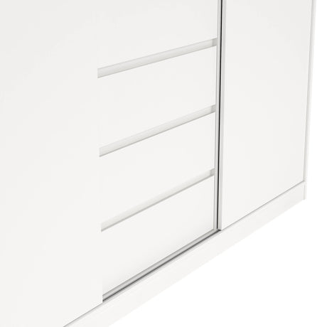 Naia Wardrobe with 2 Sliding Doors + 1 Door + 3 Drawers in White