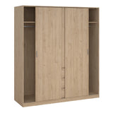 Naia Wardrobe with 2 Sliding Doors 1 Door 3 Drawers in Jackson Hickory Oak