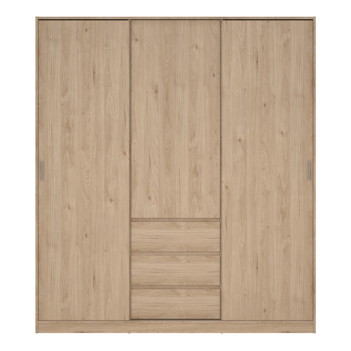 Naia Wardrobe with 2 sliding doors + 1 door + 3 drawers in Jackson Hickory Oak
