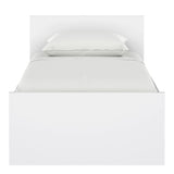 Naia Single Bed 3ft (90 x 190) in White High Gloss