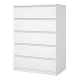 Naia Chest of 5 Drawers in White