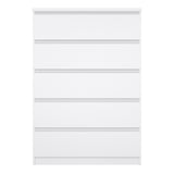 Naia Chest of 5 Drawers in White High Gloss