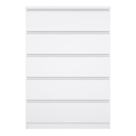 Naia Chest of 5 Drawers in White High Gloss