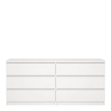 Naia Wide Chest of 6 Drawers in White