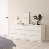 Naia Wide Chest of 6 Drawers in White