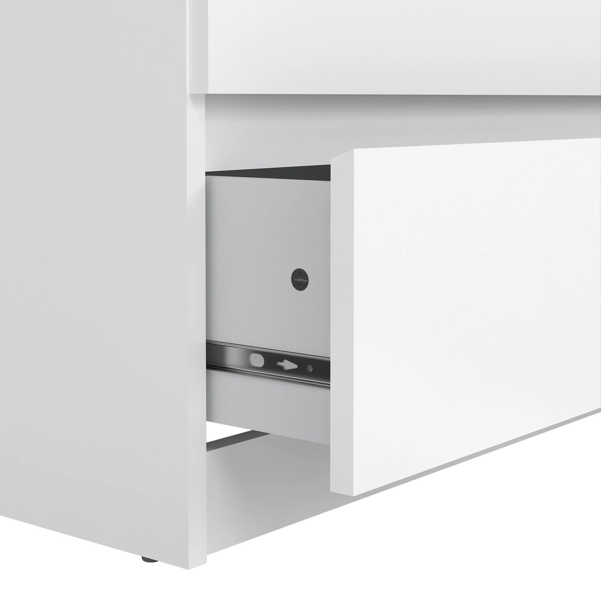 Naia Wide Chest of 6 Drawers (3+3) in White High Gloss