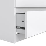 Naia Wide Chest of 6 Drawers (3+3) in White High Gloss